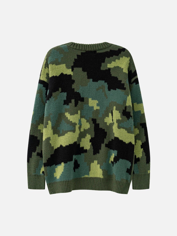Camouflage Print Sweater-rimiro.com