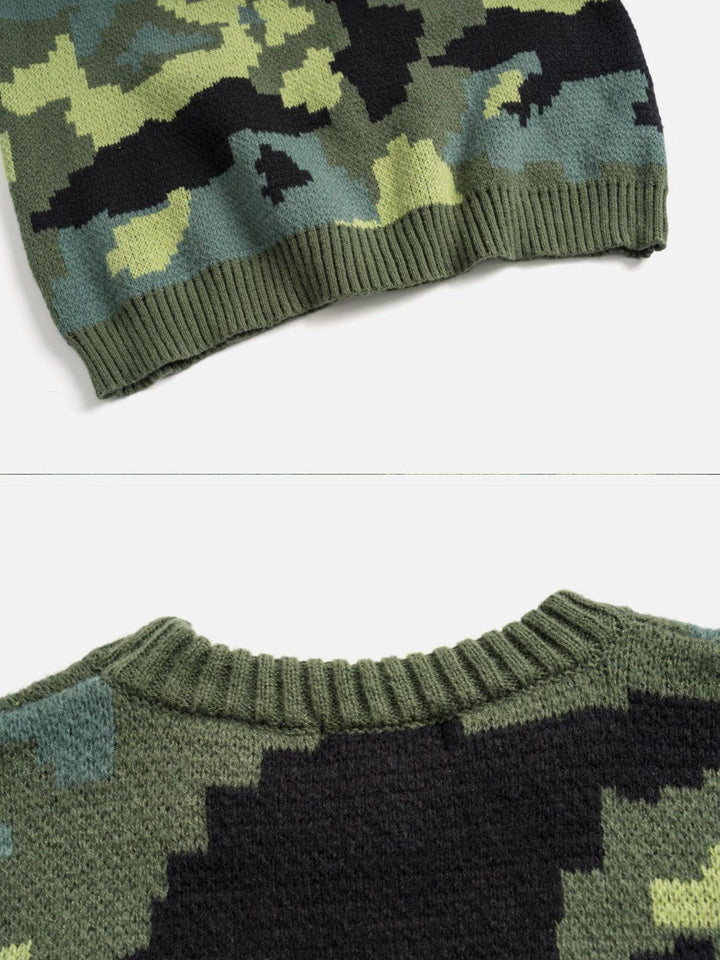 Camouflage Print Sweater-rimiro.com