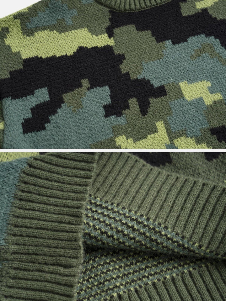 Camouflage Print Sweater-rimiro.com