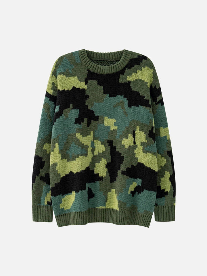 Camouflage Print Sweater-rimiro.com