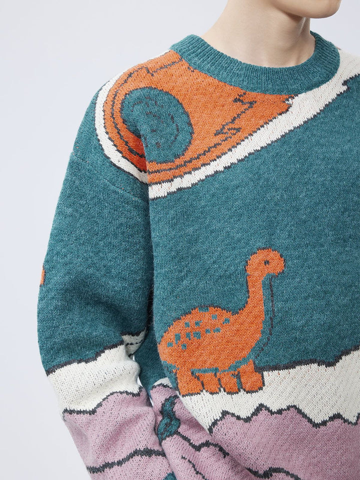 Cartoon Little Dinosaur Knit Sweater-rimiro.com
