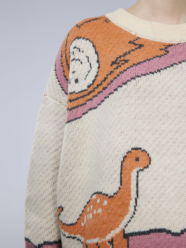 Cartoon Little Dinosaur Knit Sweater-rimiro.com