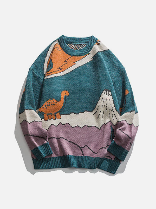Cartoon Little Dinosaur Knit Sweater-rimiro.com