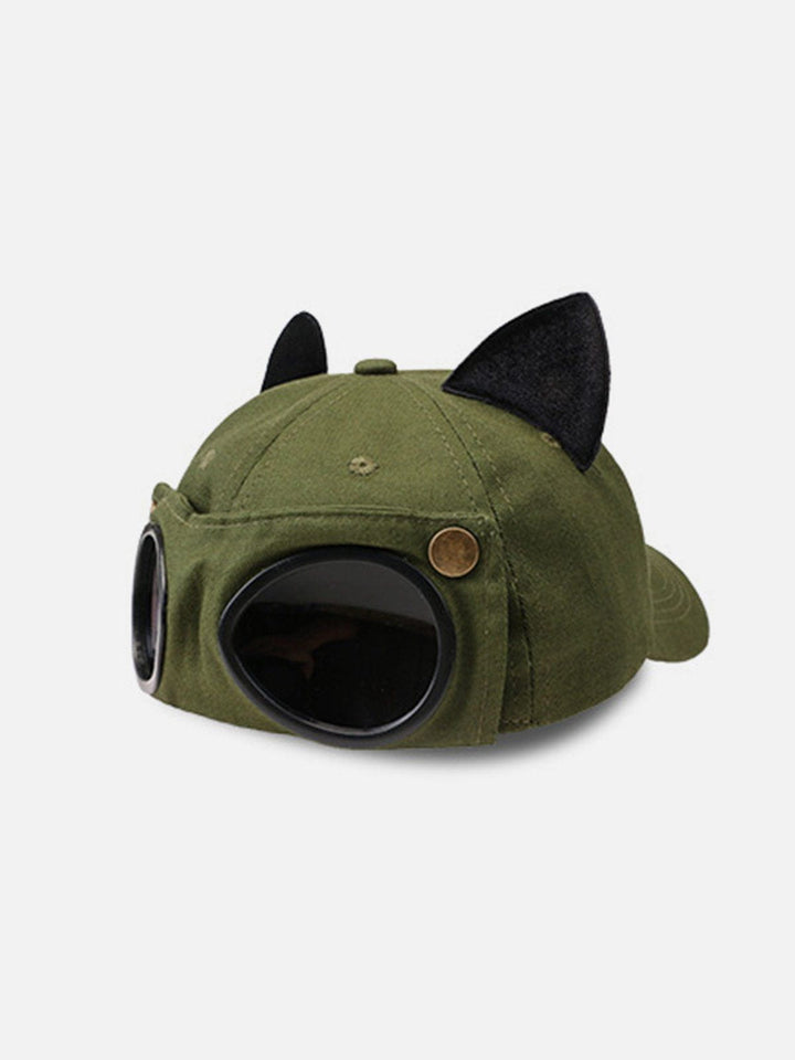 Cat Ears Aviator Glasses Baseball Hat-rimiro.com