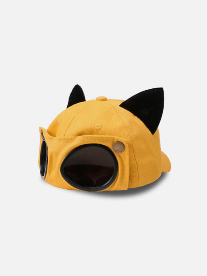 Cat Ears Aviator Glasses Baseball Hat-rimiro.com