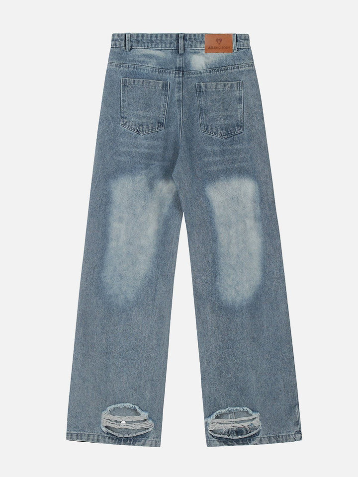 Circle Cut-Out Jeans-rimiro.com