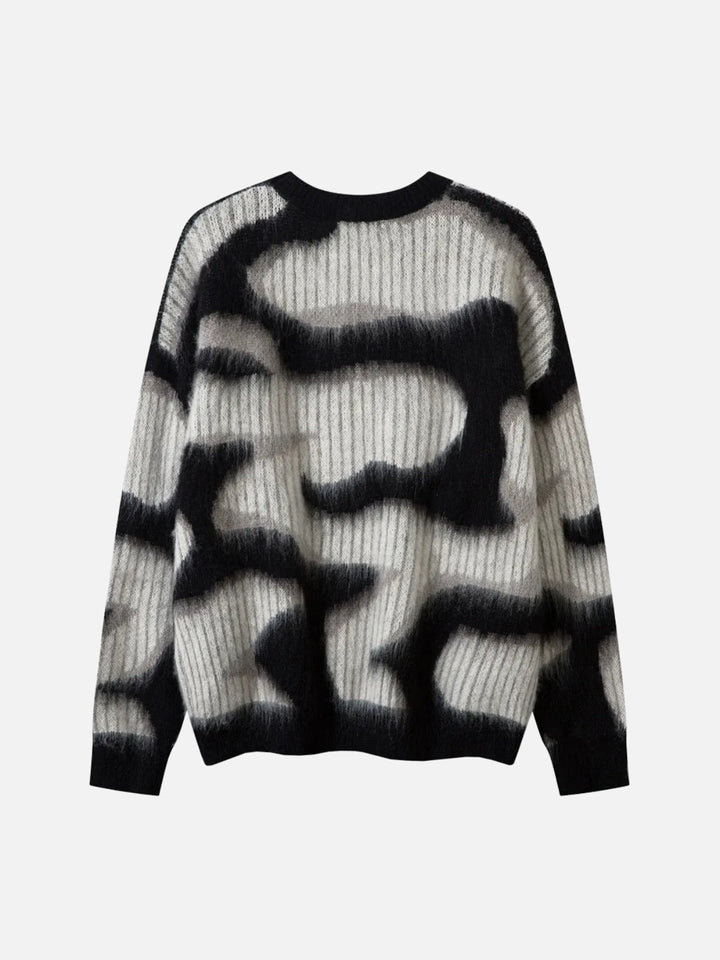 Contrast Mohair Sweater-rimiro.com