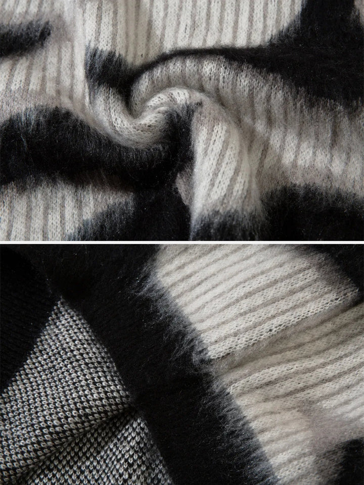 Contrast Mohair Sweater-rimiro.com