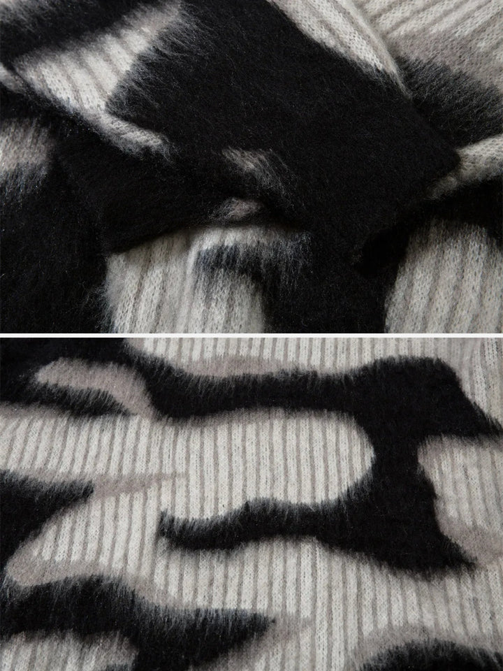 Contrast Mohair Sweater-rimiro.com