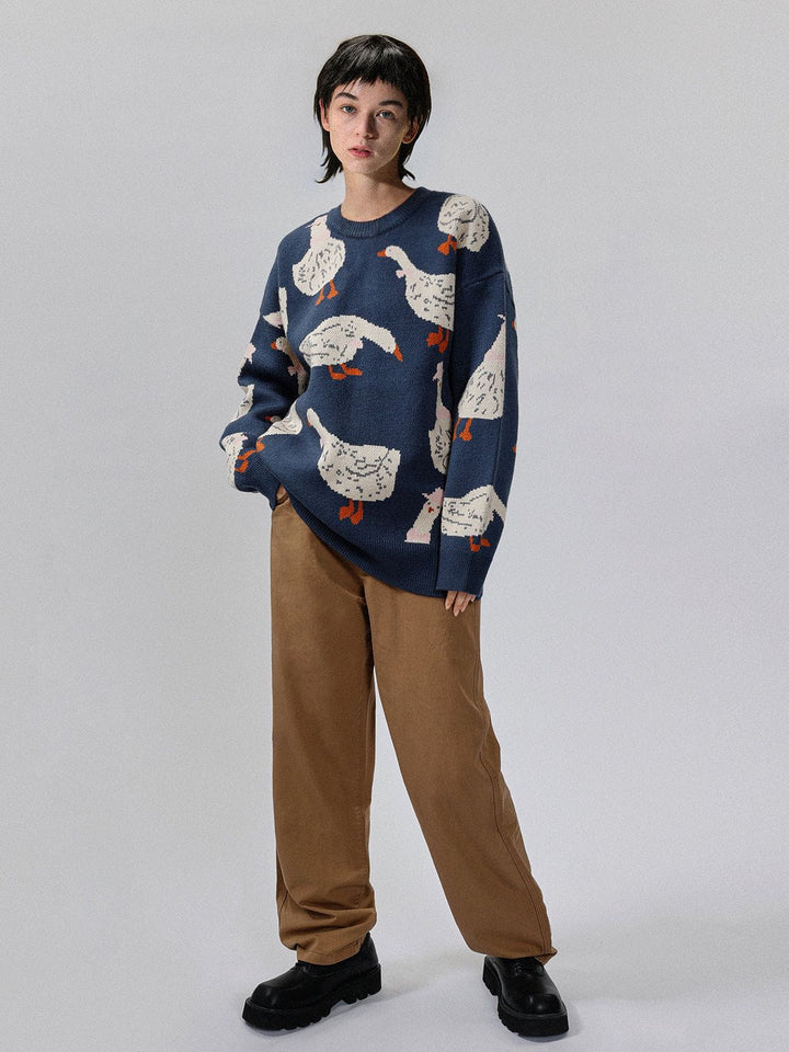 Cute Duck Knit Sweater-rimiro.com