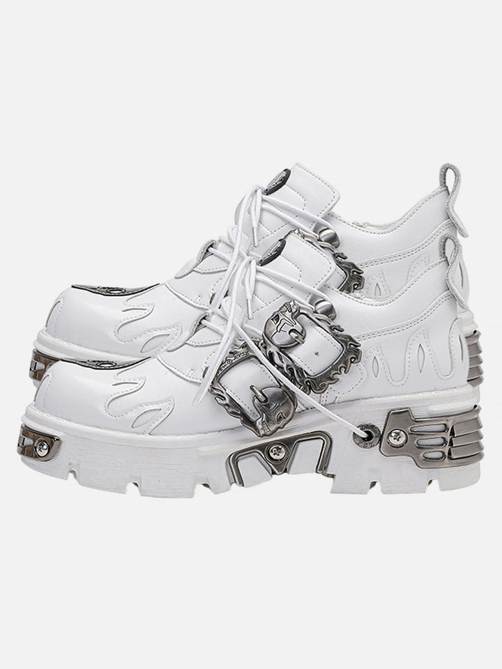 Dark Metal Heavy-soled Small Leather Shoes-rimiro.com