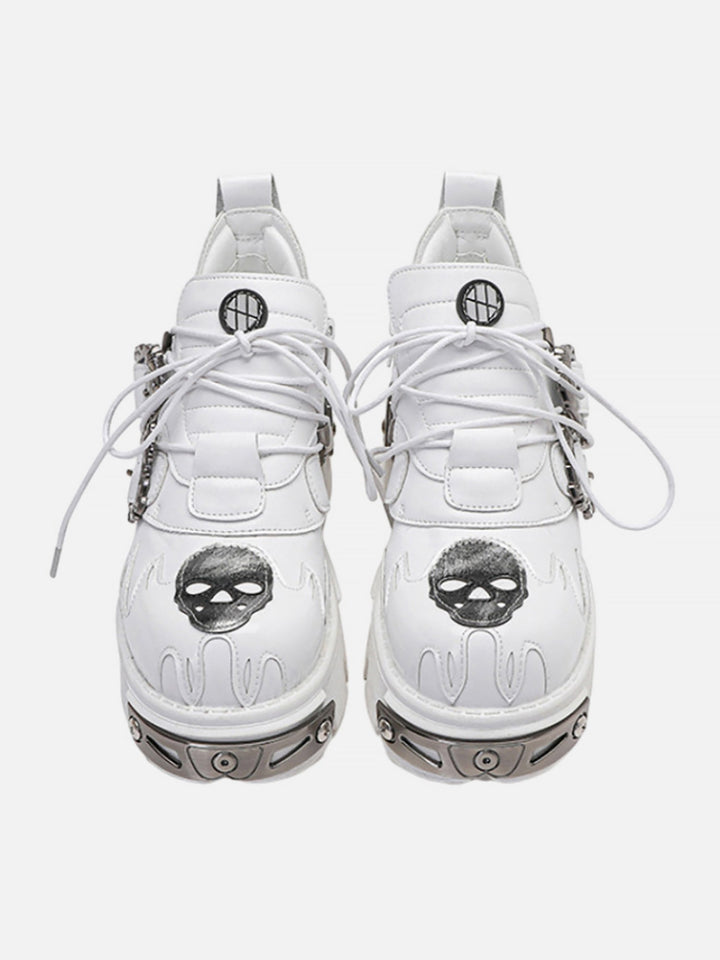 Dark Metal Heavy-soled Small Leather Shoes-rimiro.com