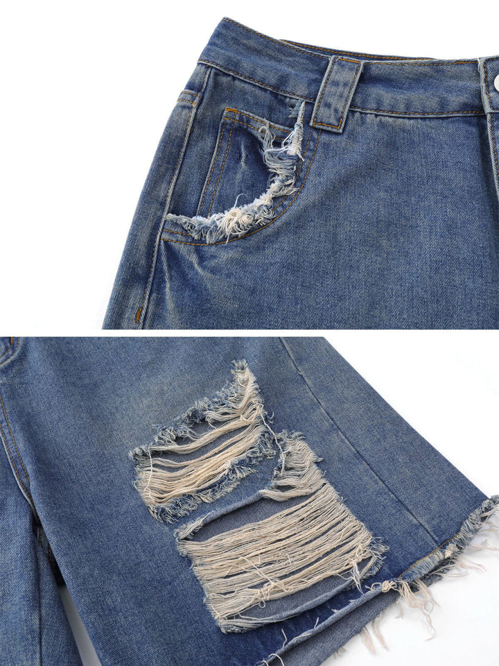 Distressed Vintage Ripped Jorts-rimiro.com