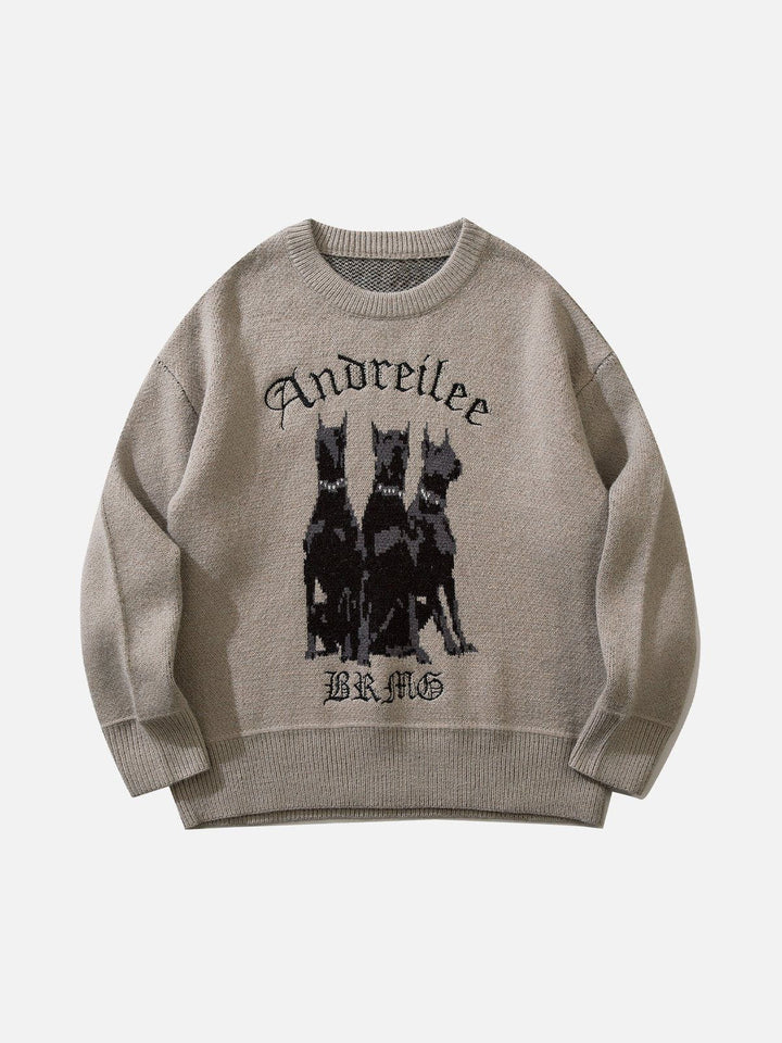 Doberman Print Sweater-rimiro.com