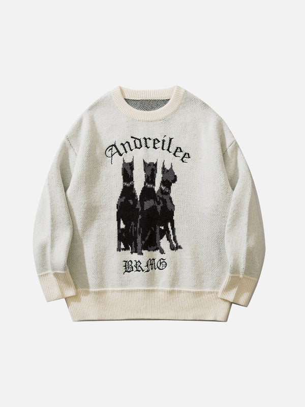Doberman Print Sweater-rimiro.com