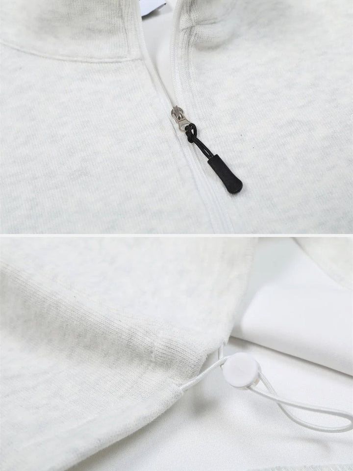 Drawstring Hem Stand Collar Sweatshirt-rimiro.com