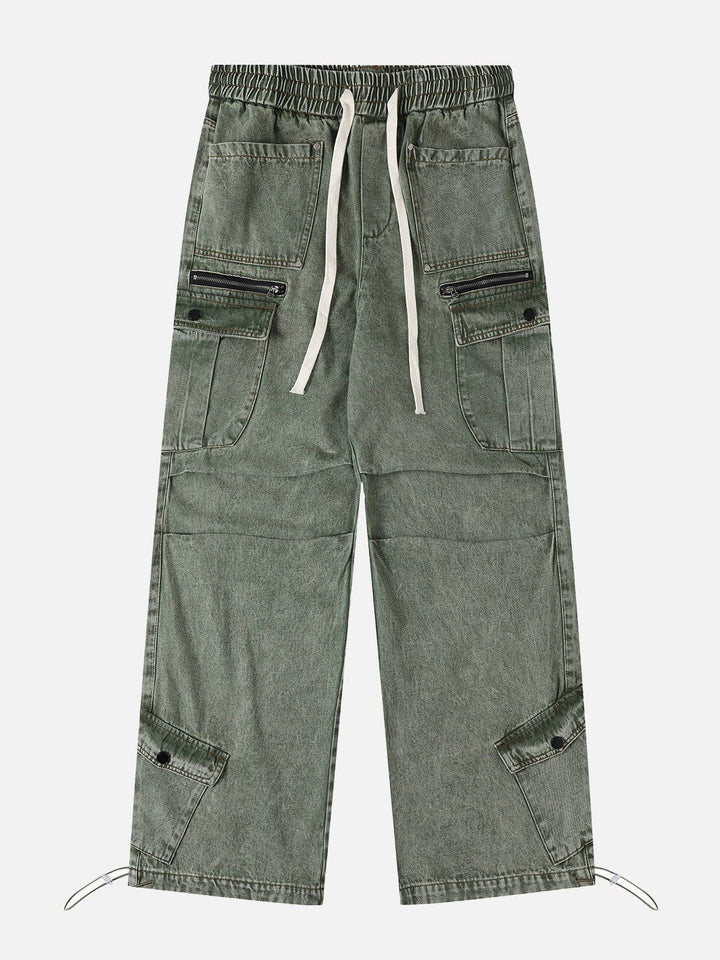 Drawstring Loose Cargo Jeans-rimiro.com