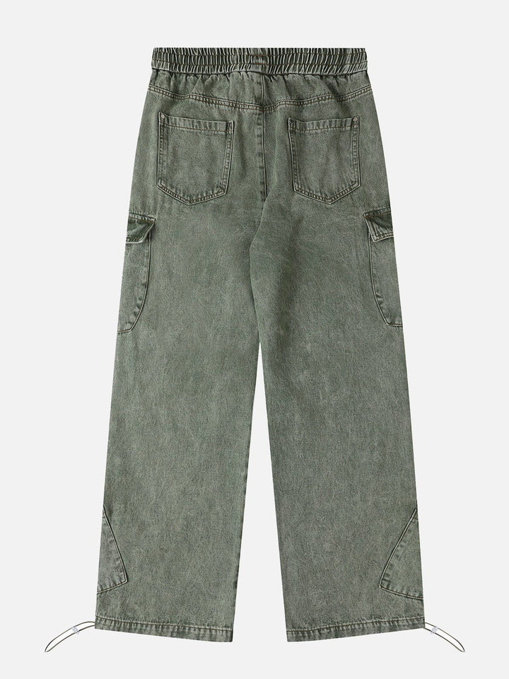 Drawstring Loose Cargo Jeans-rimiro.com