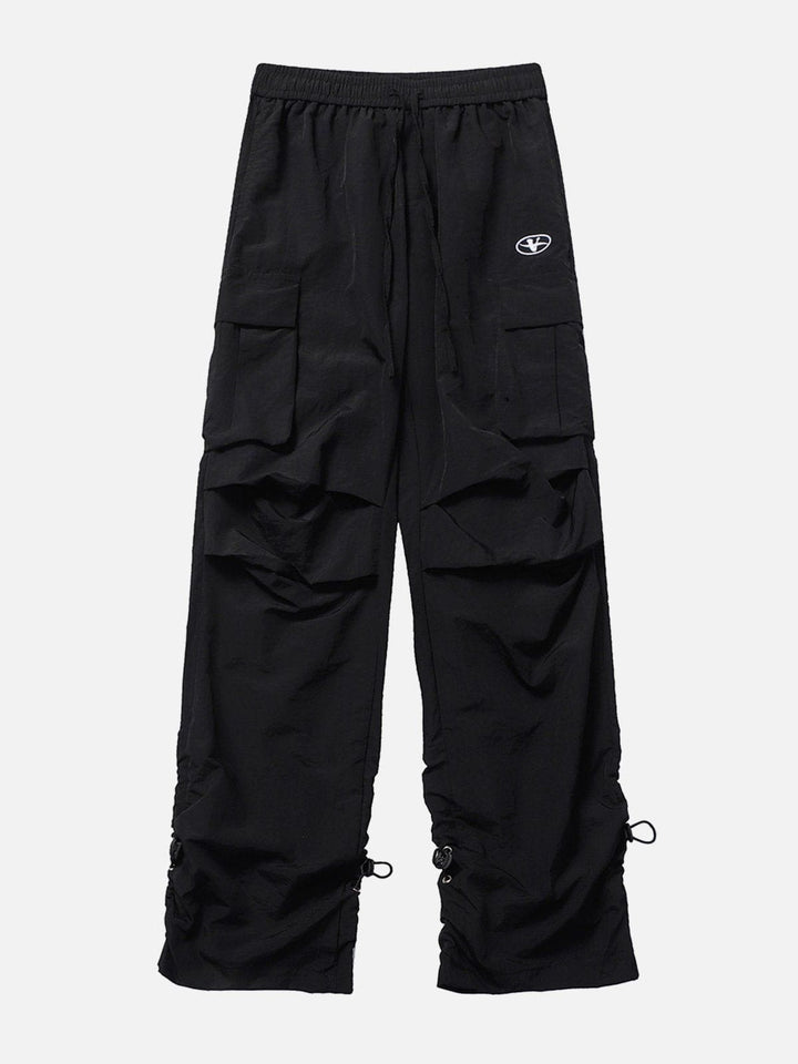 Embroidered Wrinkle Cargo Pants-rimiro.com