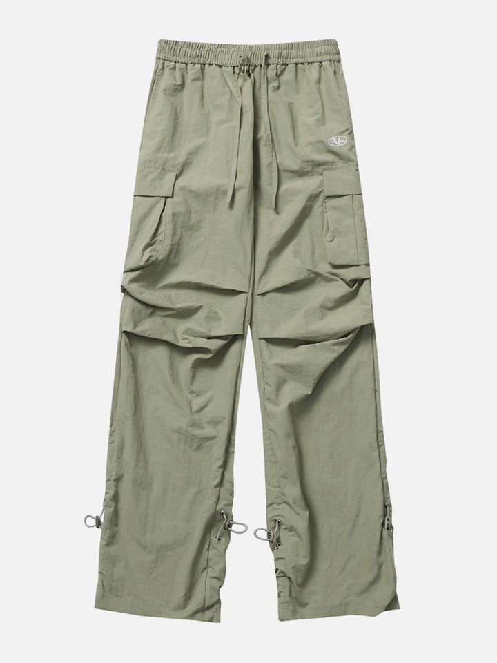 Embroidered Wrinkle Cargo Pants-rimiro.com