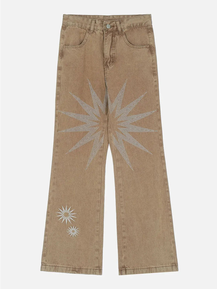 Embroidery Washed Design Jeans-rimiro.com