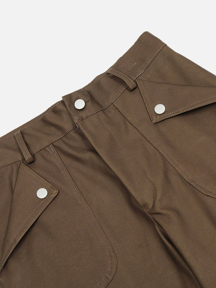 Faux Leather Cargo Pants-rimiro.com