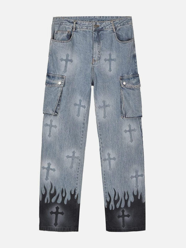 Flame & Cross Vibe Slim Jeans-rimiro.com