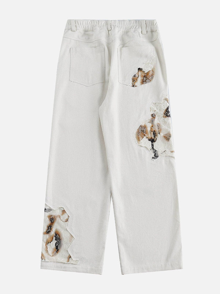 Flame Lace Patchwork Jeans-rimiro.com