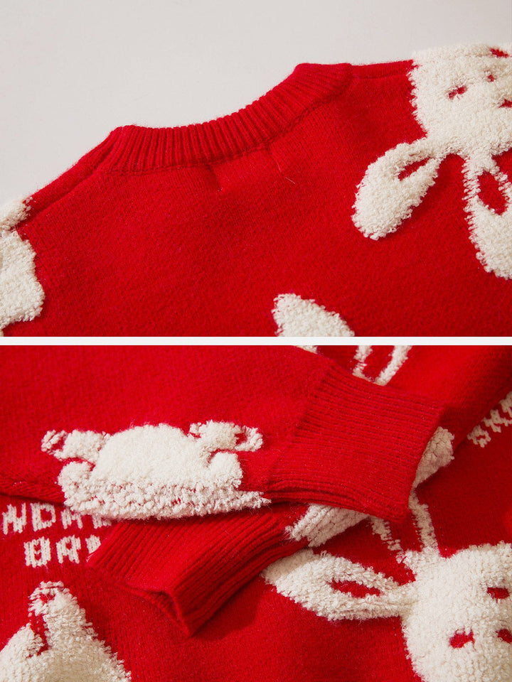 Flocked Rabbit Jacquard Sweater-rimiro.com