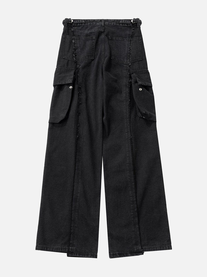 Fringe Multiple Pockets Jeans-rimiro.com