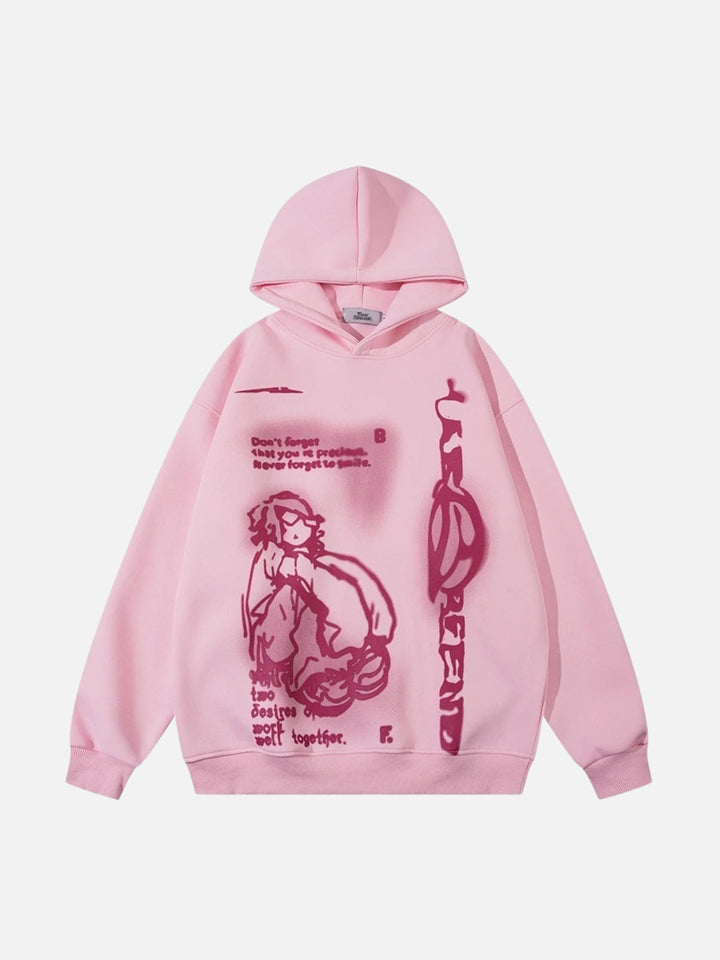 Funny Cartoon Print Hoodie-rimiro.com