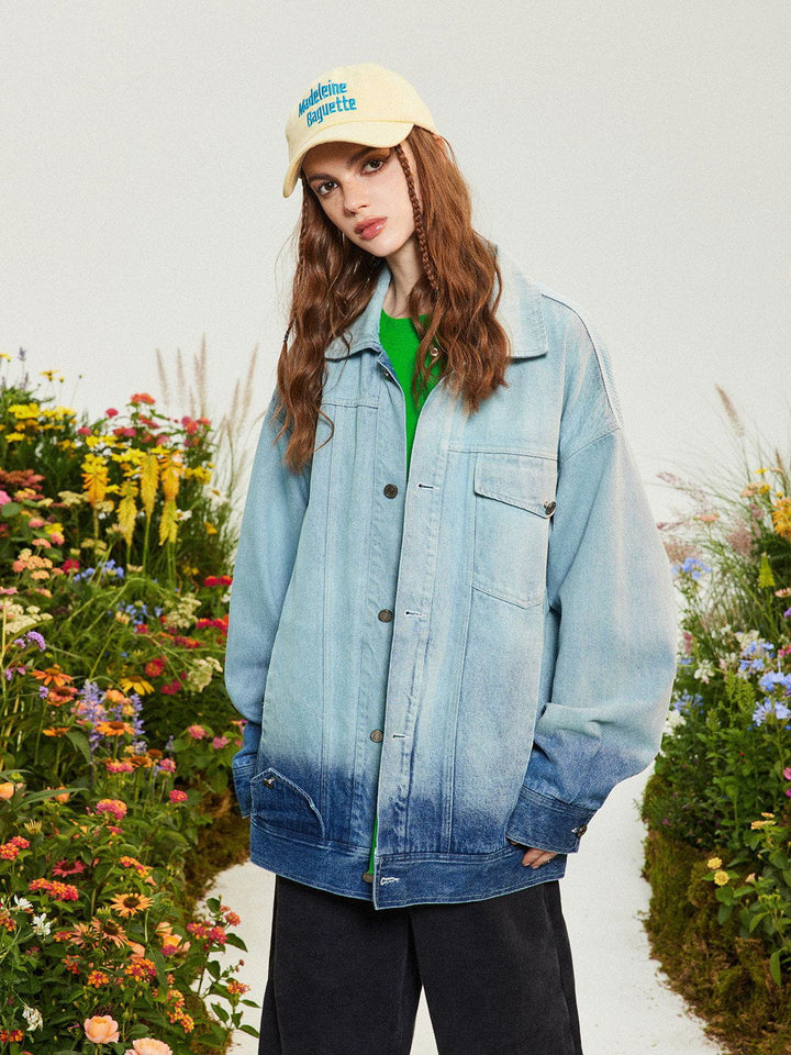 Gradient Denim Jacket-rimiro.com