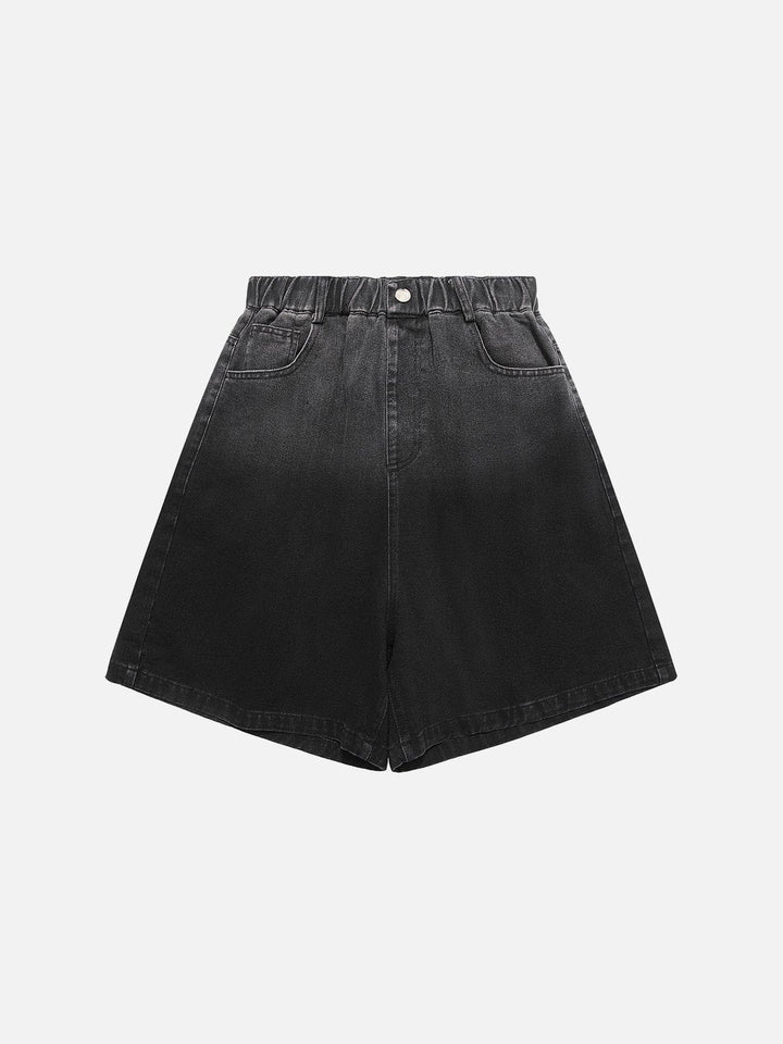 Gradient Effect Washed Jorts-rimiro.com