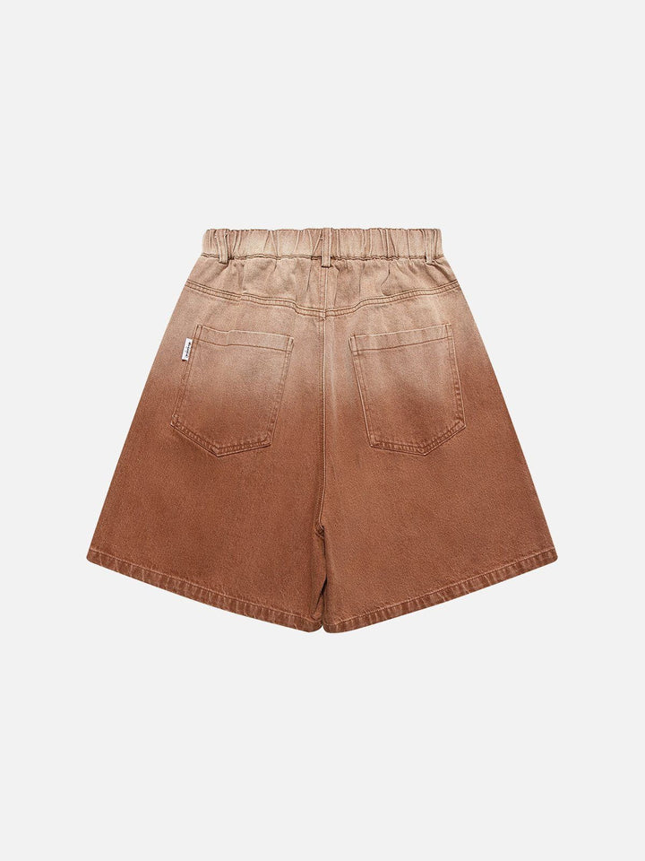 Gradient Effect Washed Jorts-rimiro.com