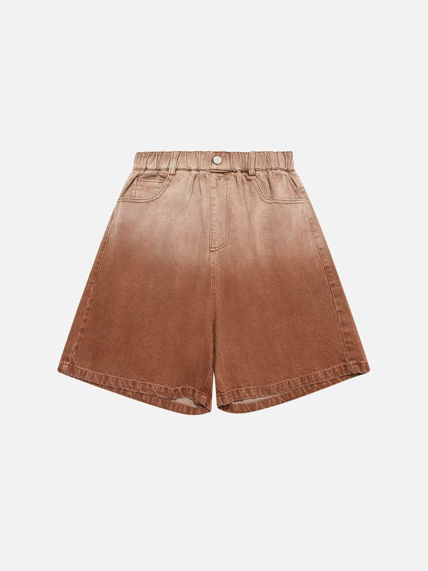 Gradient Effect Washed Jorts-rimiro.com