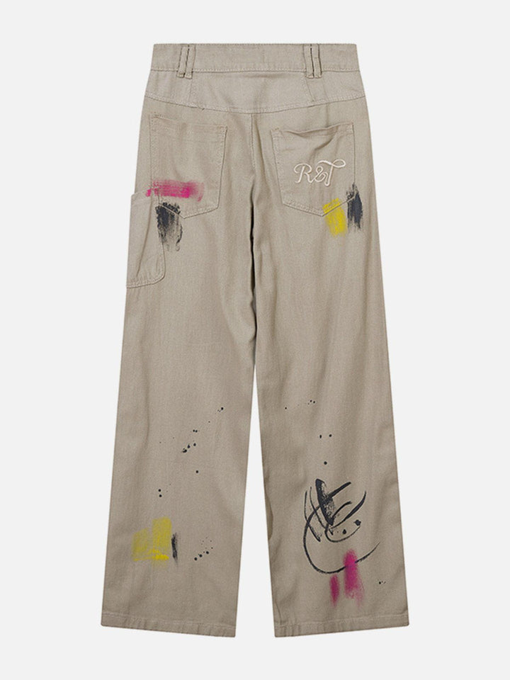 Graffiti Multi Pocket Cargo Pants-rimiro.com