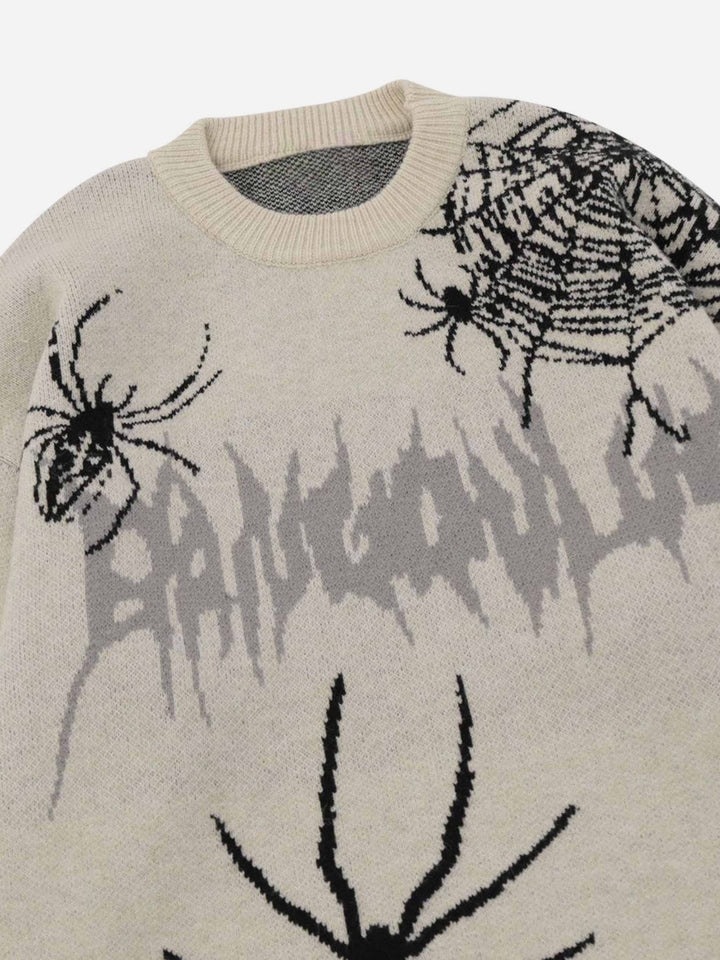 High Street Spider Web Jacquard Sweater-rimiro.com