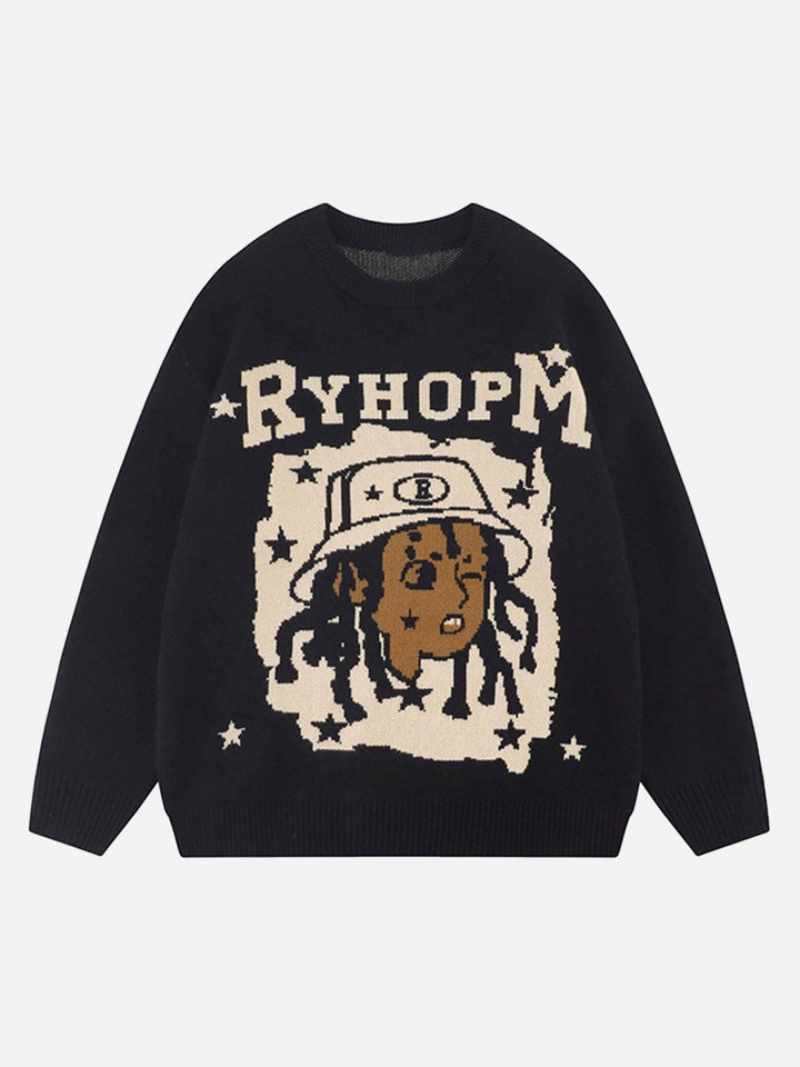 Hip-hop Creative Embroidered Knitwear-rimiro.com