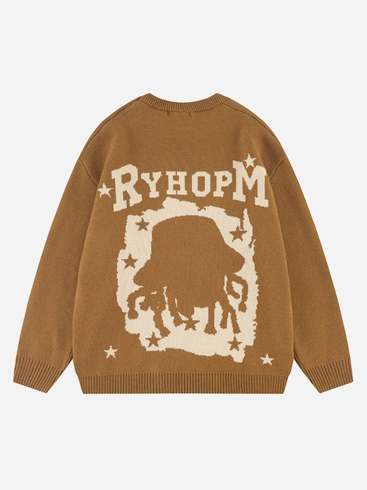 Hip-hop Creative Embroidered Knitwear-rimiro.com