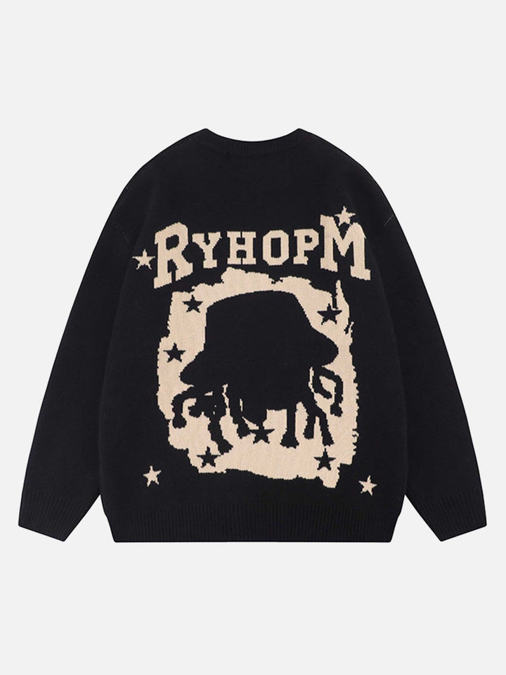 Hip-hop Creative Embroidered Knitwear-rimiro.com