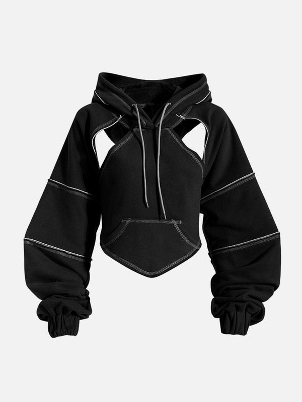 Hollowed Back Tie-Bow Hoodie-rimiro.com