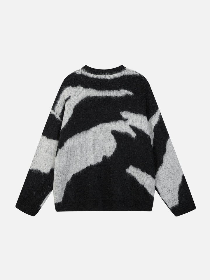 Irregular Contrasting Color Sweater-rimiro.com