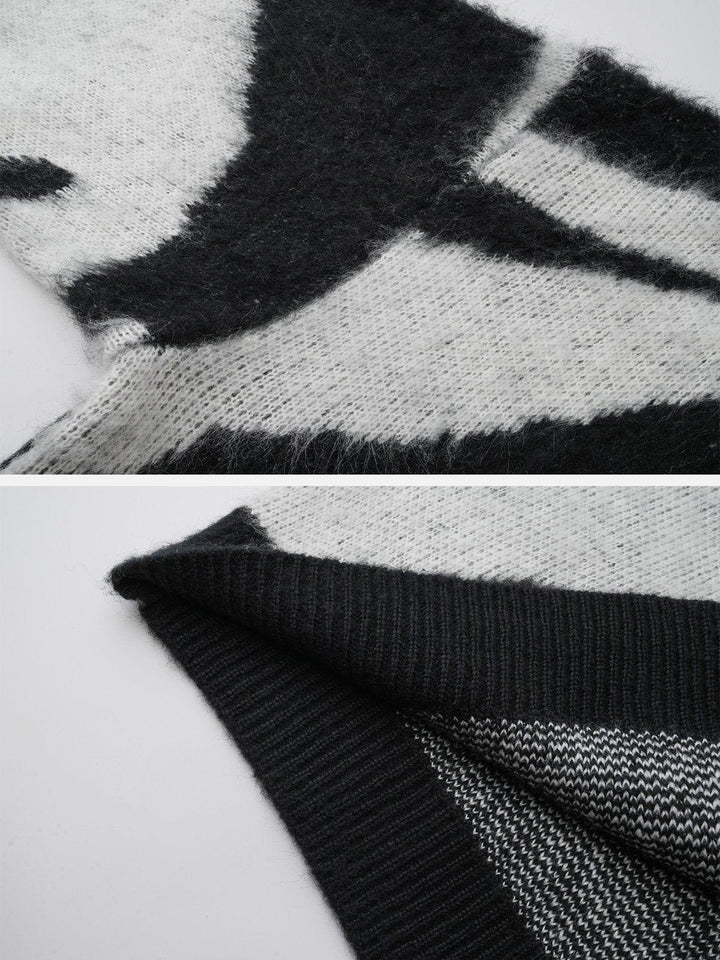Irregular Contrasting Color Sweater-rimiro.com