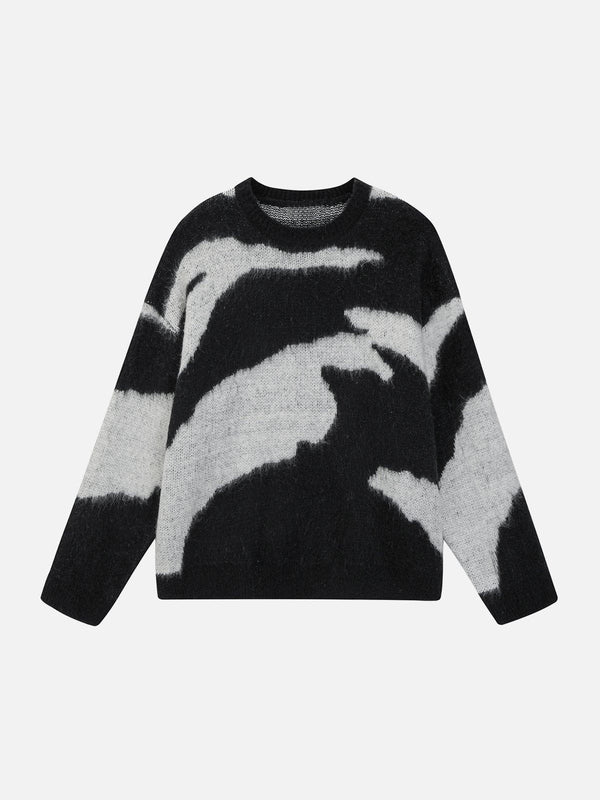 Irregular Contrasting Color Sweater-rimiro.com