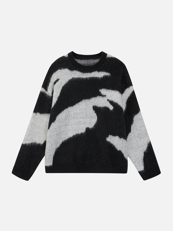 Irregular Contrasting Color Sweater-rimiro.com