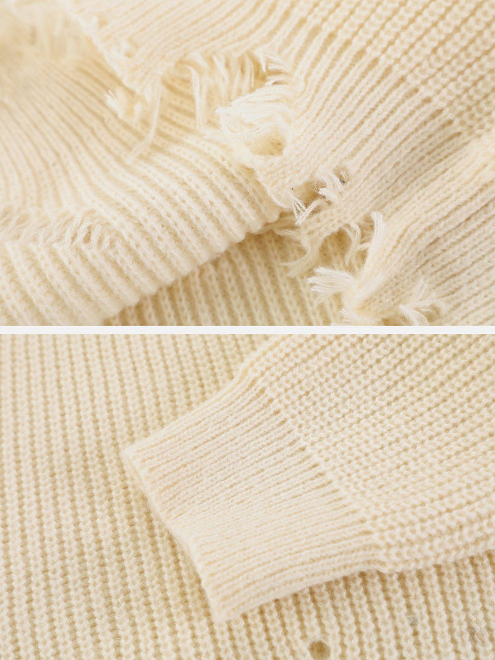 Irregular Patchwork Twist Sweater-rimiro.com