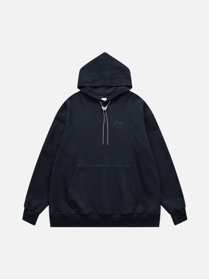 Knit Solid Hoodie-rimiro.com