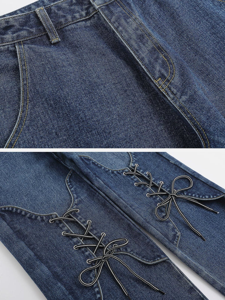 Lace-up Jeans-rimiro.com