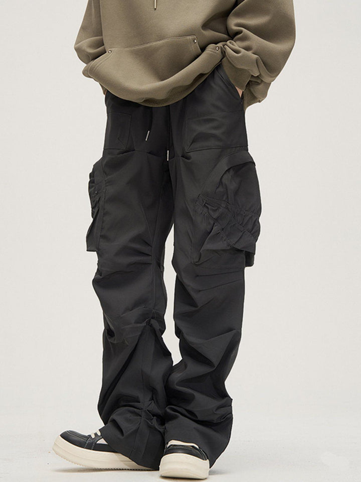 Large Pocket Wrinkle Cargo Pants-rimiro.com