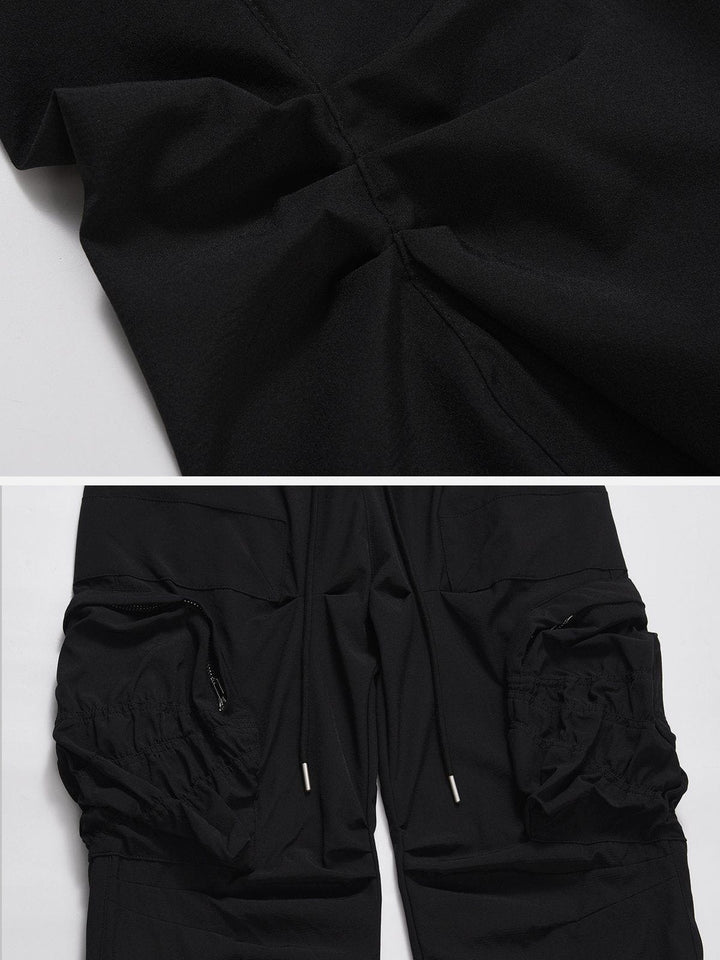 Large Pocket Wrinkle Cargo Pants-rimiro.com